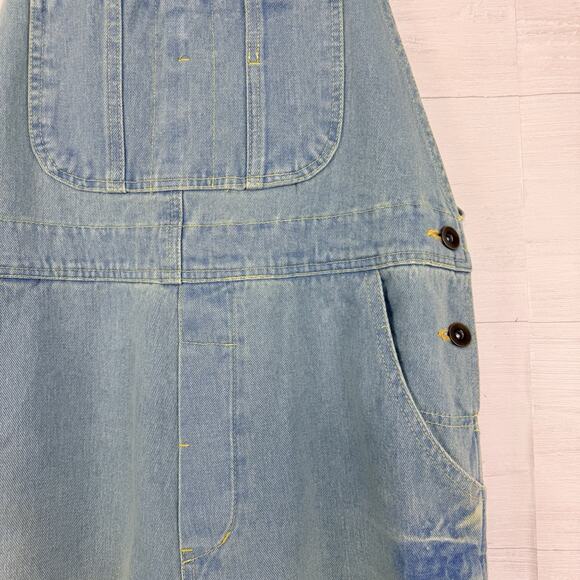 Monthorigin Loose Fit Baggy Distressed Denim Drop Crotch Overalls Size L Slouchy - Picture 3 of 14